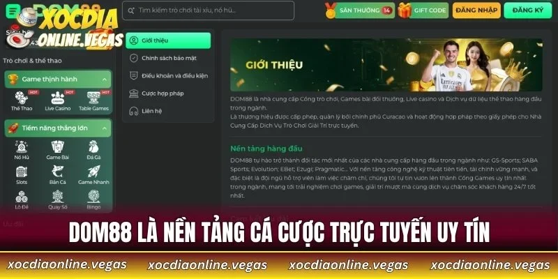 DOM88 là nền tảng cá cược trực tuyến uy tín